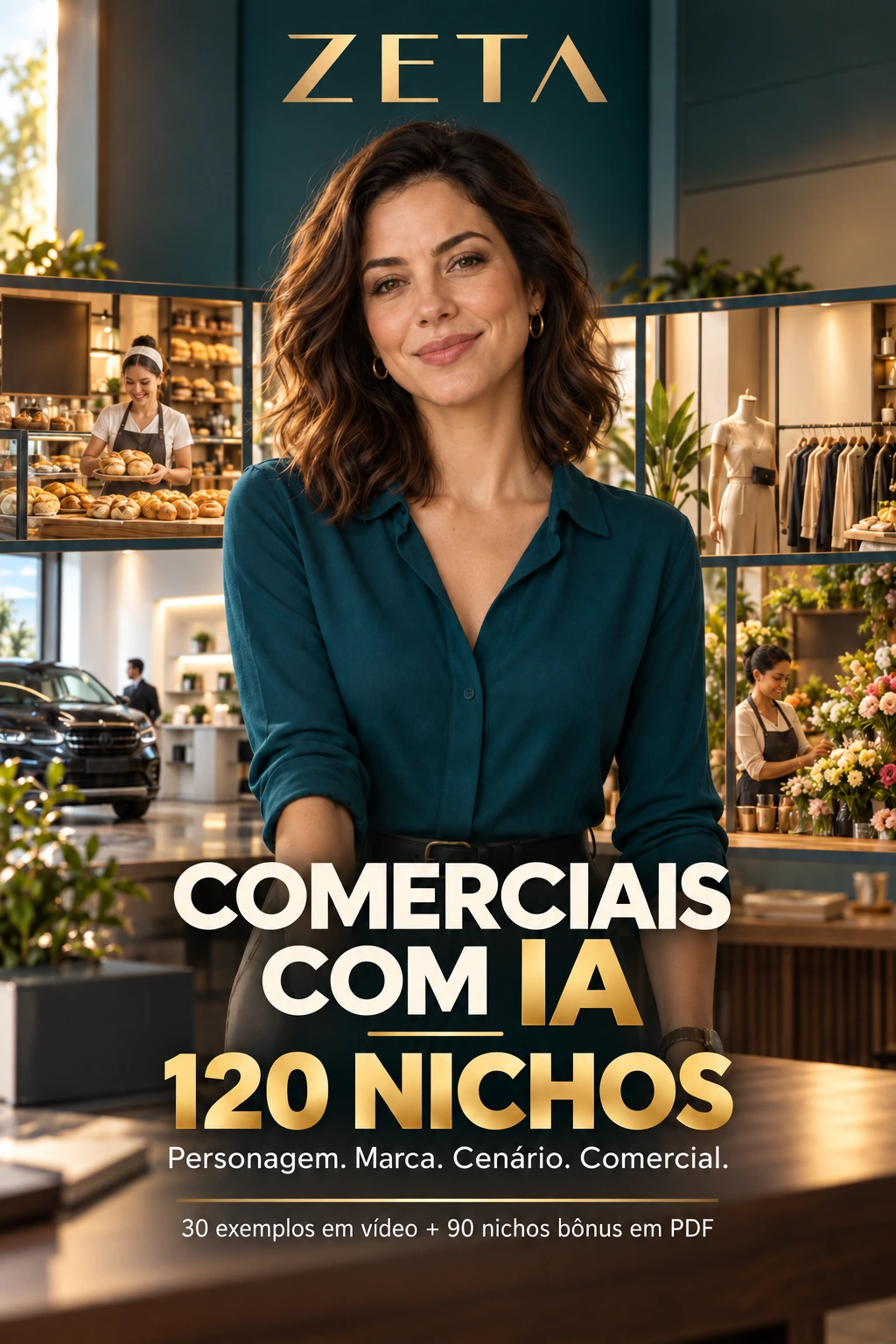 Capa do kit Zeta Comerciais IA — 120 Nichos