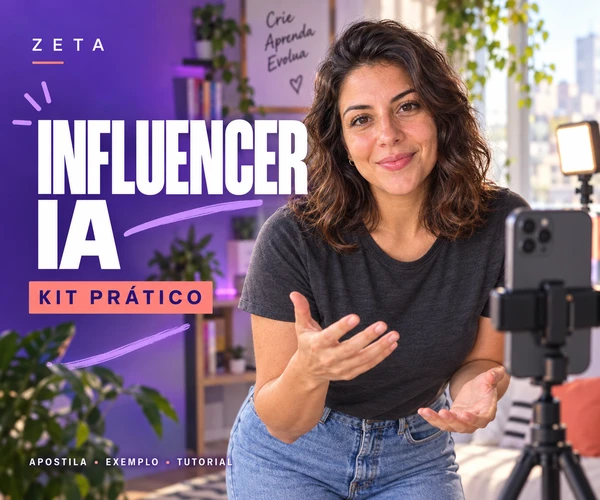 Influencer IA: apresentadora fictícia gravando diante do celular